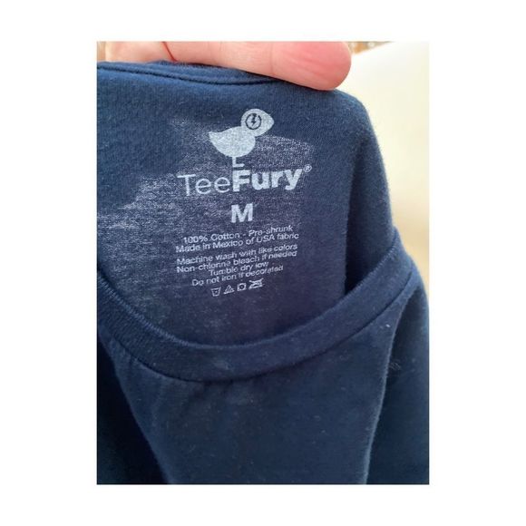 Tee Fury Limited Edition Graphic Print Tee Shirt T-Shirt Navy Crew Sz M - Picture 6 of 6